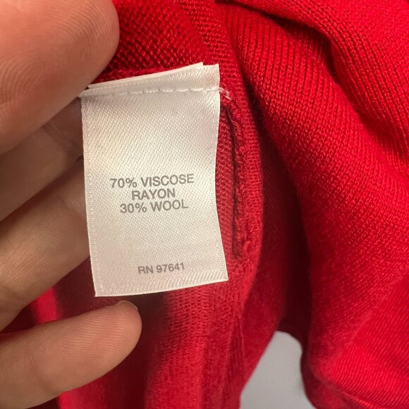 J. Jill Grace Wool Blend Red Sweater Tunic Top Size XL Holidays Christmas - Picture 8 of 10